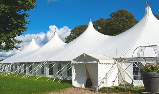 high-quality portable toilets stationed at a wedding, meeting the needs of guests throughout the outdoor reception in McLean VA